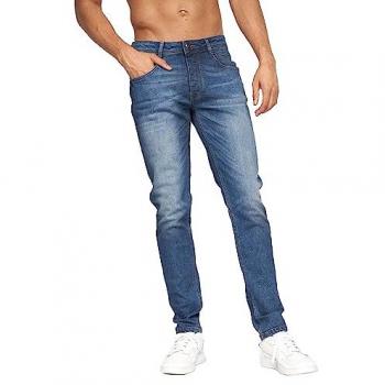 Crosshatch Men's Slim Fit Jeans - Stone Wash W38 L32