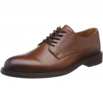 Zapatos Derby de Cuero Selected Shdbaxter para Hombre, Marrón (Cognac), 44 EU