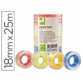 Fita Adesiva Colorida 18mm x 25m - Pack com 4 Unidades Q-Connect