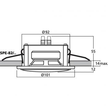 Monacor SPE‑82/CR 6 W 4 Ω Silver Compact In‑Wall Speaker