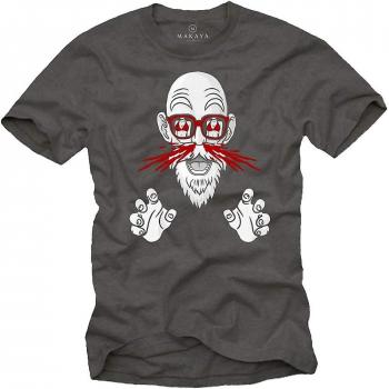 Dragon Gym Old Goku Master – T‑shirt Manga Gris L