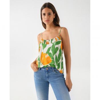 Top de Tirantes Floral Verde y Naranja de Salsa