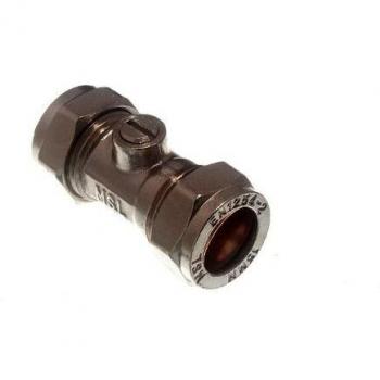 15mm Isolating Ball Stop Valve Compression Joint CP - Bulk Pack