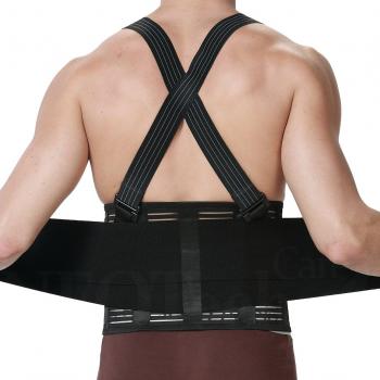Neotech Care Back Brace with Suspenders for Men - Adjustable - Removable Shoulder Straps - Lumbar Support Belt - Lower Back Pain, Work, Lifting, Exercise, Gym - Black