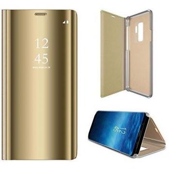 Custodia Flip di Lusso per Samsung Galaxy S9+ con Vista Specchio - Oro