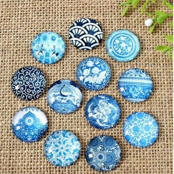Floral Blue and White Porcelain Glass Tiles