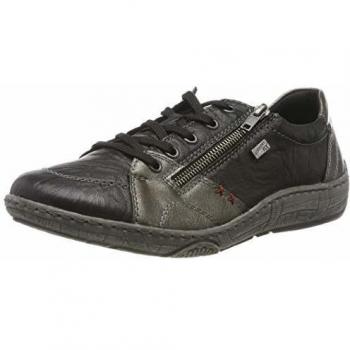 Remonte Damen Sneaker D3819, Schwarz/Altsilber 02
