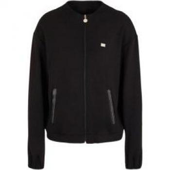 Felpa EA7 nera con zip donna