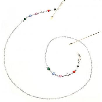 Women Glass Chain Face Mask Necklace Strap