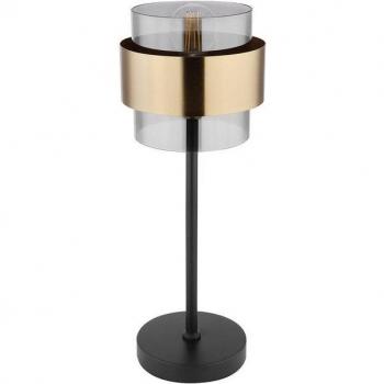 Lampe de chevet en verre clair avec base en laiton