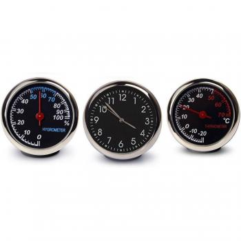 3Pcs Car Dashboard Digital Clock with Thermometer and Hygrometer