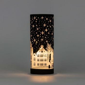 17cm Christmas Decorated Vase Led Deep Blue Glass Vase
