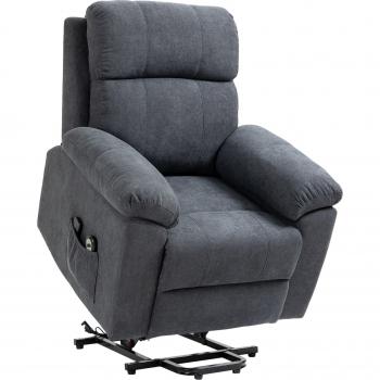 HOMCOM Relaxsessel mit Fernbedienung und Seitentasche, Grau