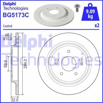Disco de freno macizo DELPHI BG5173C