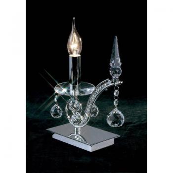 Lampe de Table Tara 1 Ampoule en Chrome Poli et Cristal