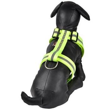 Système de sécurité pour chien, modèle L70, avec harnais réglable et bandes réfléchissantes en jaune, adapté aux tailles allant de 70 à 90 cm