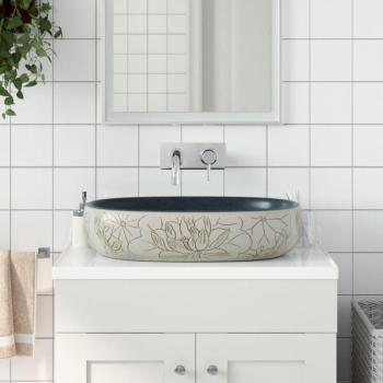 Lavabo Superior Ovalado en Arena y Azul Maison Exclusive