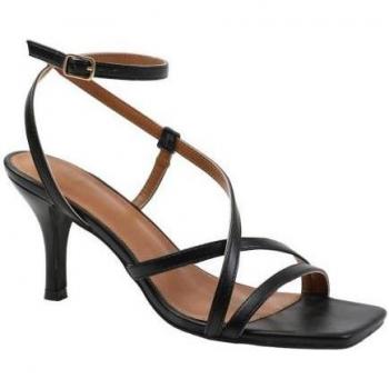 Where's That From Dames Hoge Hakken Austin PU Crossover Bandjes Mid Heel Blauw EU 39/UK 6