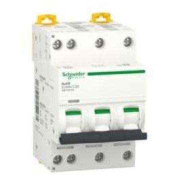 Disjoncteur tétrapolaire compact Schneider Acti9 iC40N 20A courbe C
