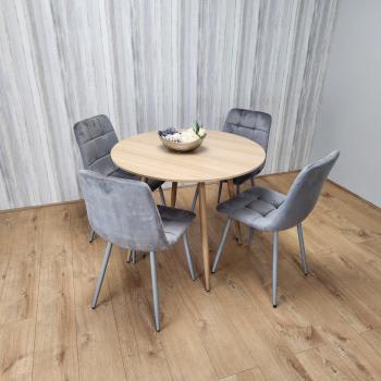 KOSY KOALA Round Wood Effect Dining Set with 4 Chairs