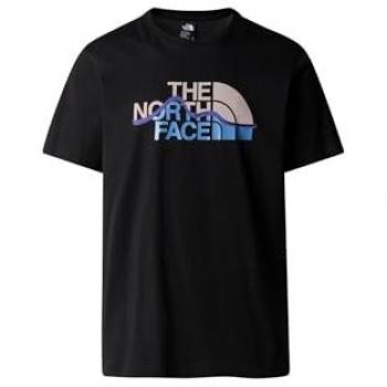 T-Shirt Uomo Mountain Line Manica Corta Nero Blu – The North Face