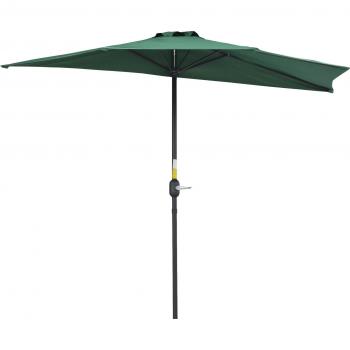 Outsunny Ombrellone Semicircolare Impermeabile Protezione Uv Verde 269x138x236cm