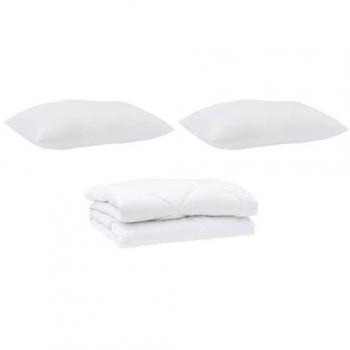 Set Relax: Piumone e Cuscini Argilla 3 Pezzi – Bianco 240x260 cm