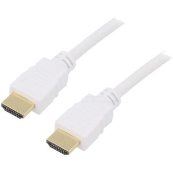 Câble HDMI 1.4 HDCP 2.2 3m blanc mâle des deux côtés