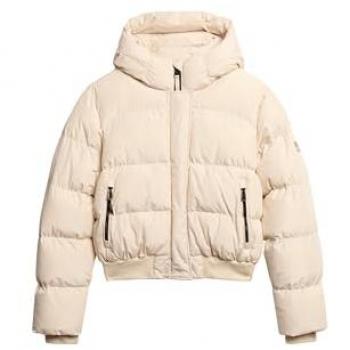 Chaqueta Acolchada Superdry Mujer con Capucha Deportiva Beige