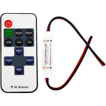 RF 11-Key LED Strip Light Dimmer with Remote for 2835/5050/5730 DC5-24