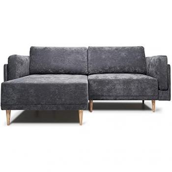 VitaliSpa Ecksofa Cali, Anthrazit, 236 x 172 cm, Schlaffunktion