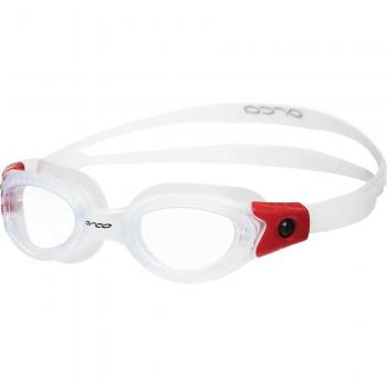 Gafas de natación Orca Killa para niños en blanco y rojo con lentes claros