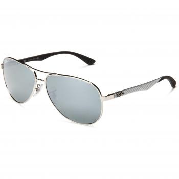 Ray Ban RB8313 003/40 Unisex Sunglasses in Black with Silver Frame and Gray Mirror Lenses