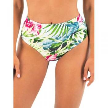 White Print Luxe High‑Waist Bikini Brief
