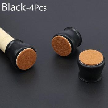 4Pc Chair Leg Caps with Felt Pads for Floor Protection