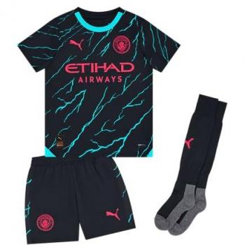 Puma Childrens Unisex Kids Manchester City 23/24 Third Minikit - Black - Size 1-2Y