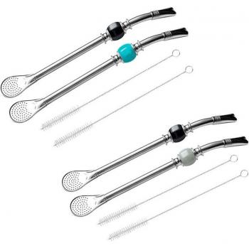 Stainless Steel Yerba Mate Straw and Brush Set - 8.5 Inch