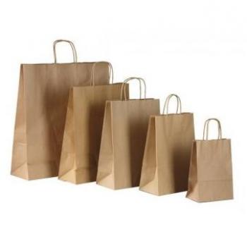 Bolsa de papel con asas retorcidas 125 gr. 31 x 11 x 42 cm - 25 unidades