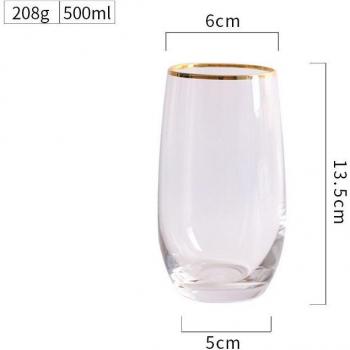 Gold Edge Egg-Shaped Crystal Mug