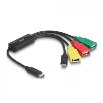 Hub USB 2.0 3x A hembra y 1x C macho