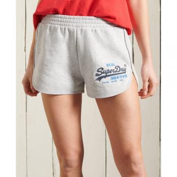 Pantaloni scurți damă Superdry Vintage Logo Duo Gri Deschis