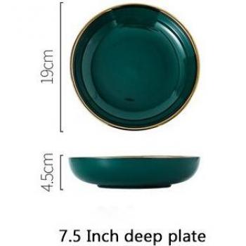 Nordic Style Green Ceramic Dinner Plate