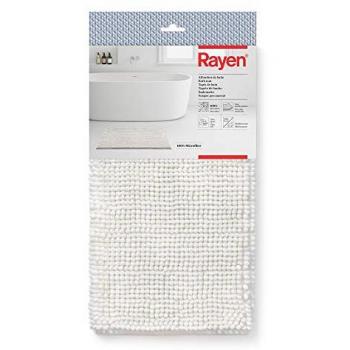 Alfombrilla de Baño Rayen Rectangular Base Antideslizante 100% Microfibra 80 x 50 cm Blanca