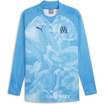 PUMA Marseille Long Sleeve Pre-Match Sweatshirt - Azure Blue/Royal Clyde