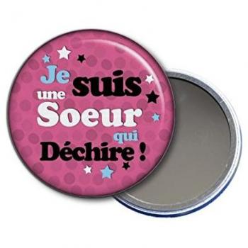 Miroir de poche - ANGORA - Je suis une soeur qui déchire! - Violet