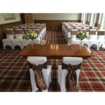 Chocolate Satin Chair Sash Bows 6 x 106 - 10pcs