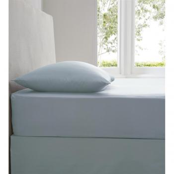 Kampala Hill Soft Percale Fitted Sheet - Sky Blue