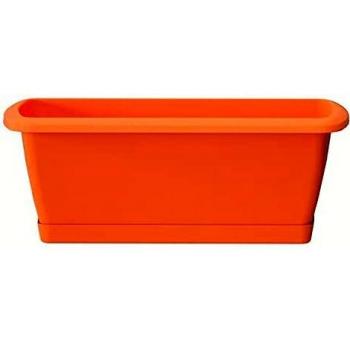 Jardinera Respana con soporte de plástico en color terracota 78,6 x 18,4 x 14,5 cm