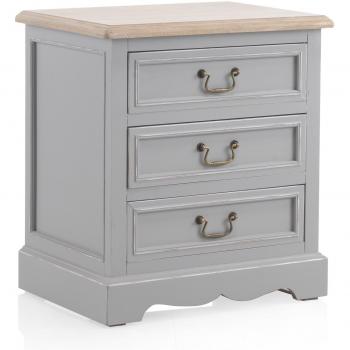 GEESE 7582 Nightstand with 3 Drawers, 40 x 55 x 60 cm, Grey