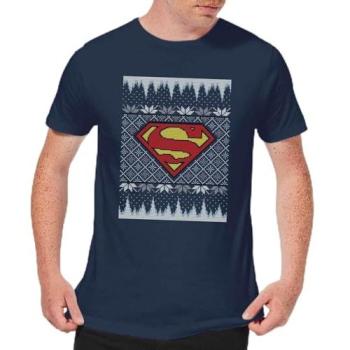 DC Comics Superman Holiday Knitted Shirt – Men – Navy – Size Small